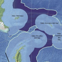 Plataforma continental en el mar austral