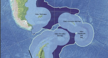 Plataforma continental en el mar austral