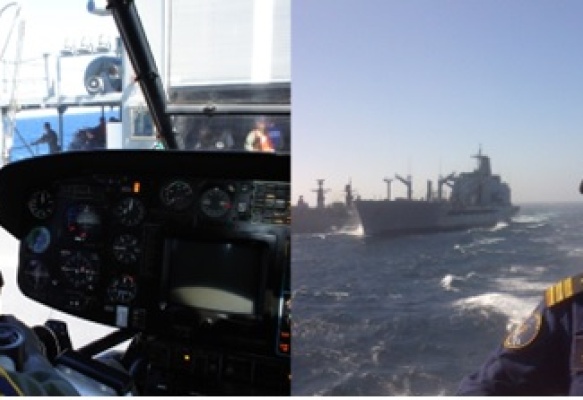 Pilotos aviadores navales, marinos en y sobre el mar