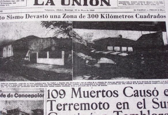 Apoyo del crucero O'Higgins a victimas del terremoto de 1960