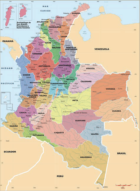 Mapa político de Colombia