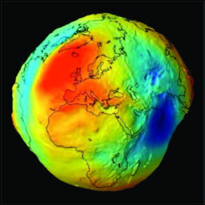 Figura 4: Geoide: Figura equipotencial que mejor representa la forma de la Tierra.